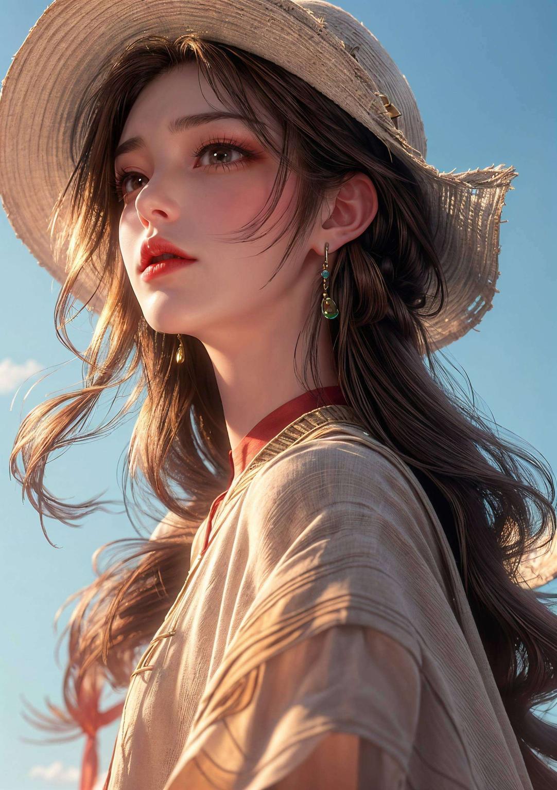 还带着一丝神秘气质主角是我们的原图壁纸女神——火灵儿！这组壁纸不仅美得让人心动