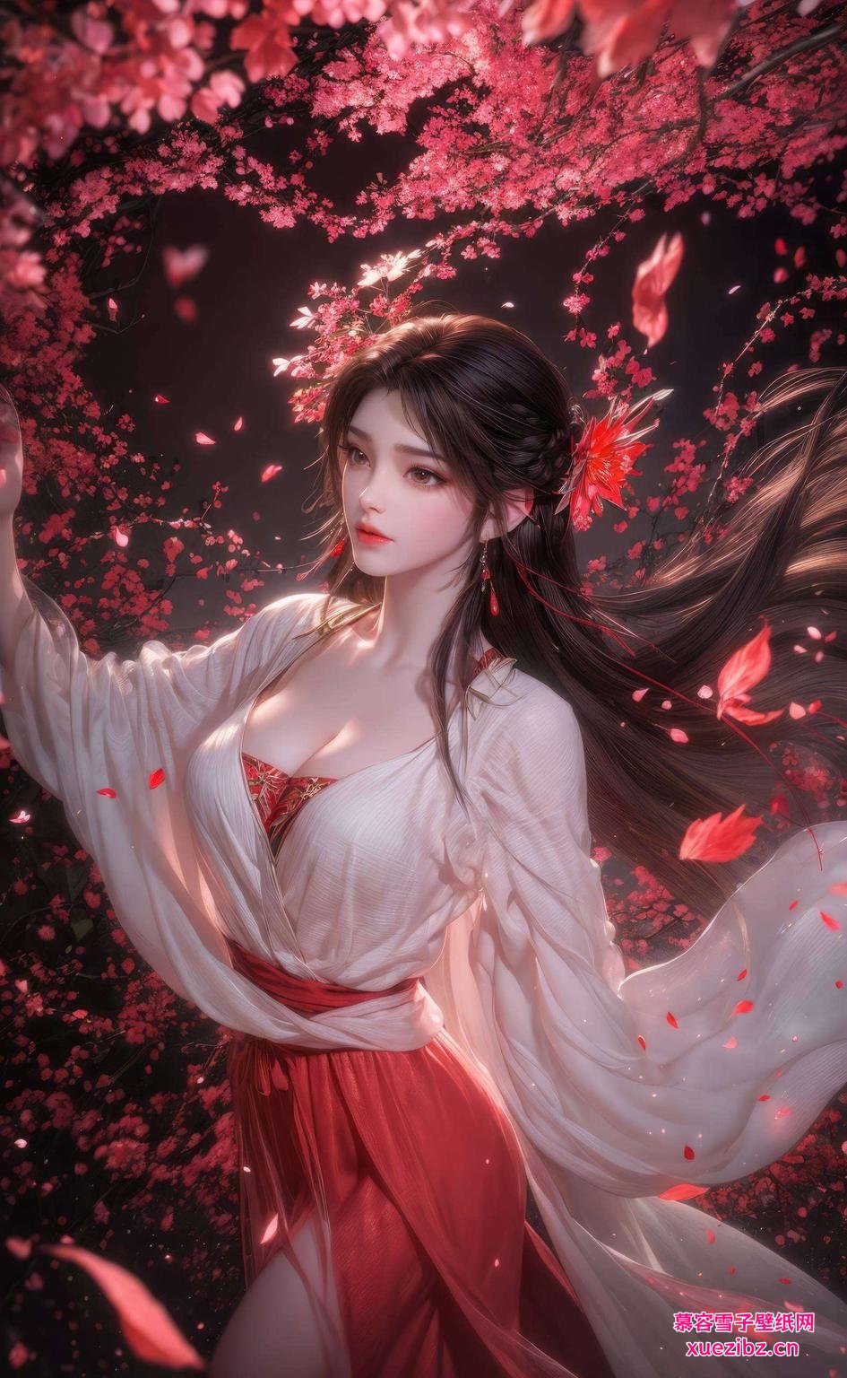 这幅古风漫画壁纸仿佛一抹春风吹过