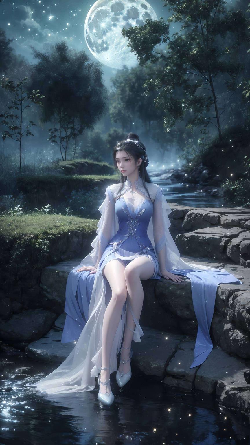 冰蓝光影映衬出婉约之美