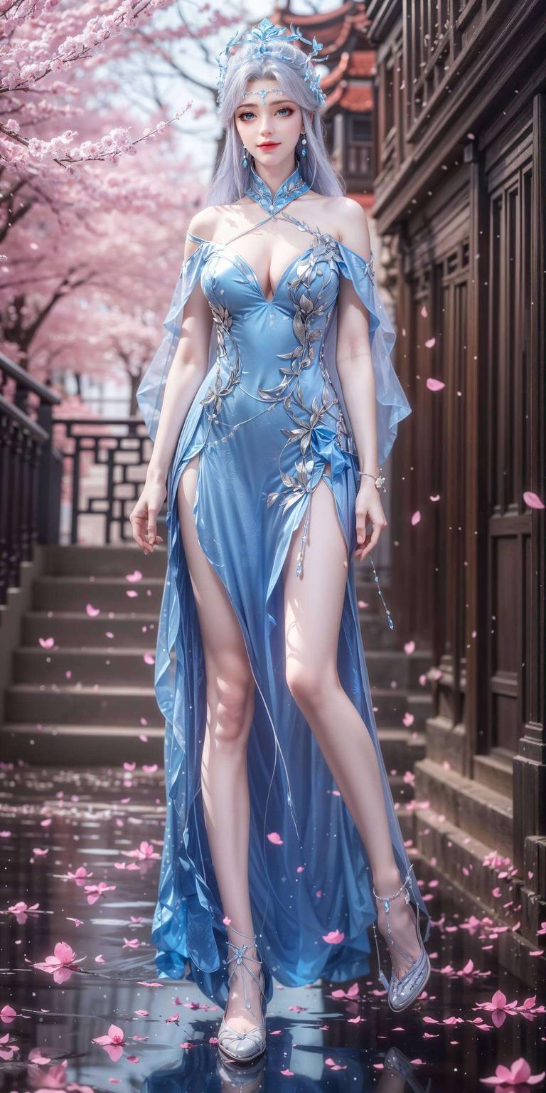 墨色背景下她衣袂飘飘