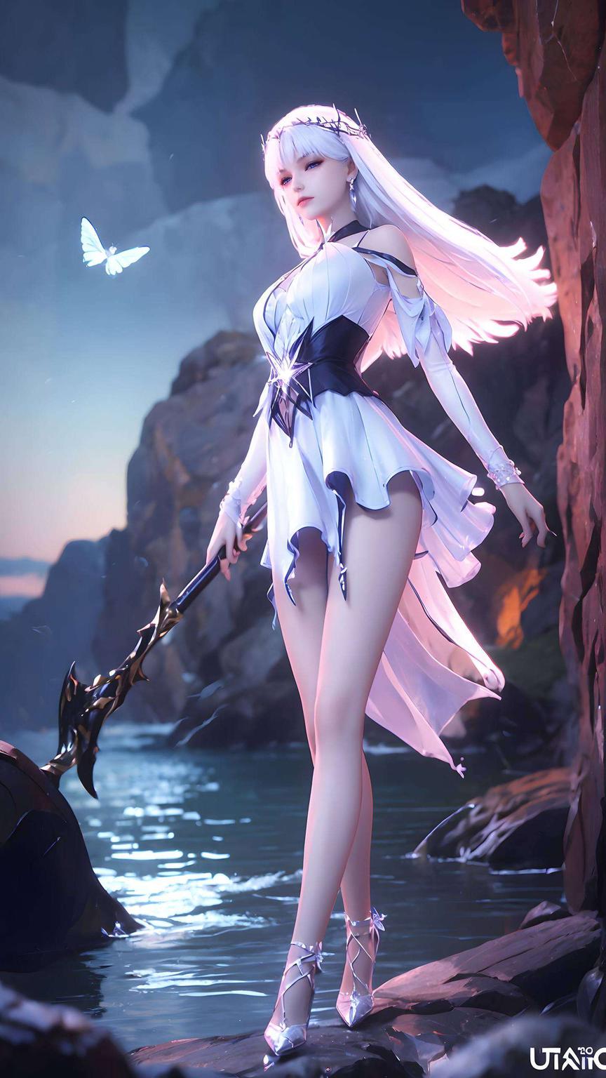 让你的电脑瞬间变身艺术品！简约不简单只用了几笔线条就勾勒出圣采儿的灵动形象