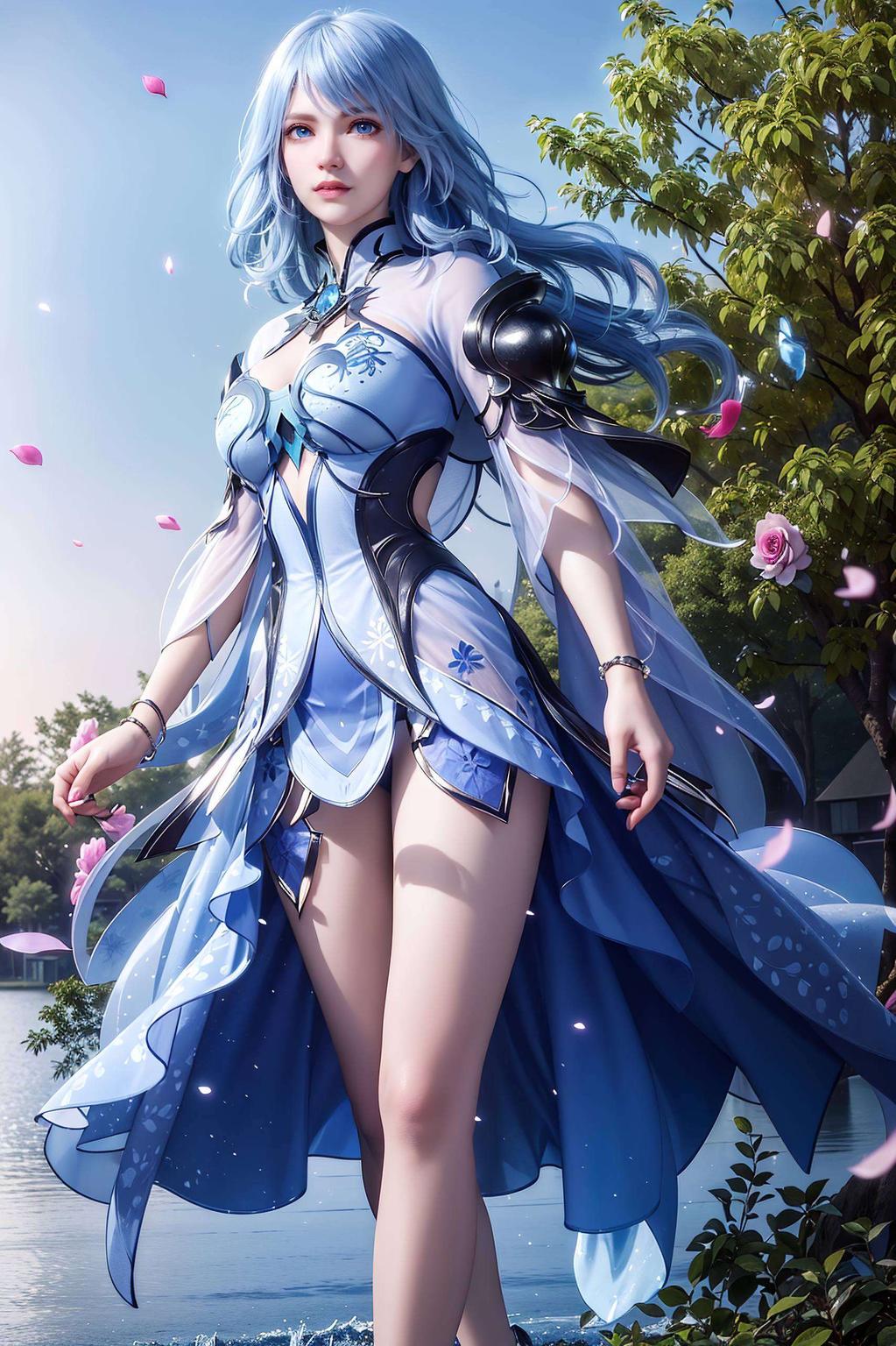 特别适合平板宽屏！看这款水冰儿黑裙壁纸高清细腻