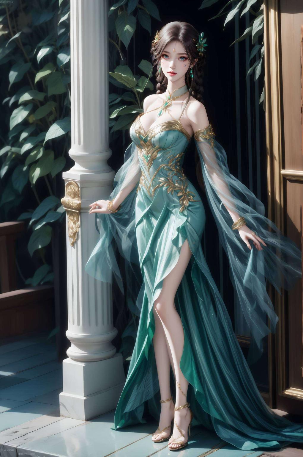 将她优雅的身姿融入梦幻光影