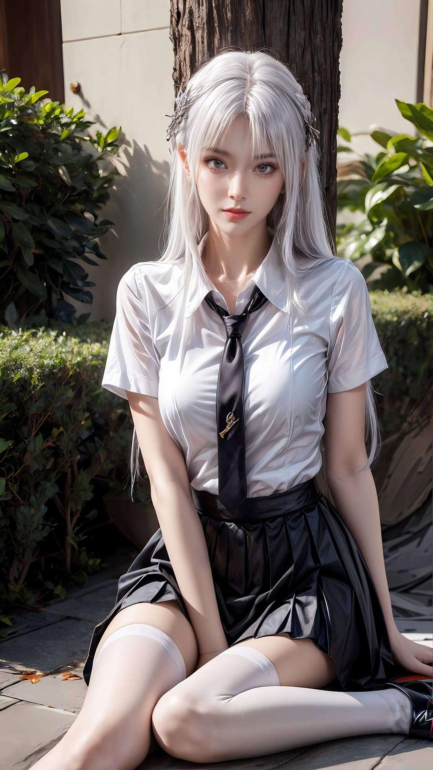 小医仙穿校服高清壁纸唯美亮相！这款极简风Win10壁纸