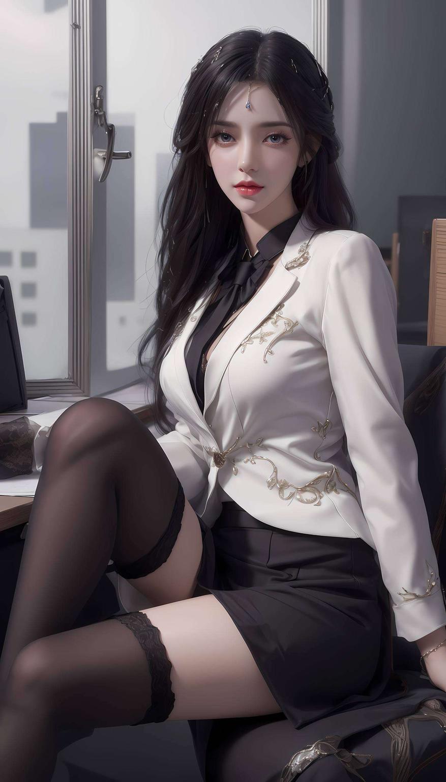 绘制独特二次元壁纸三位美少女齐聚