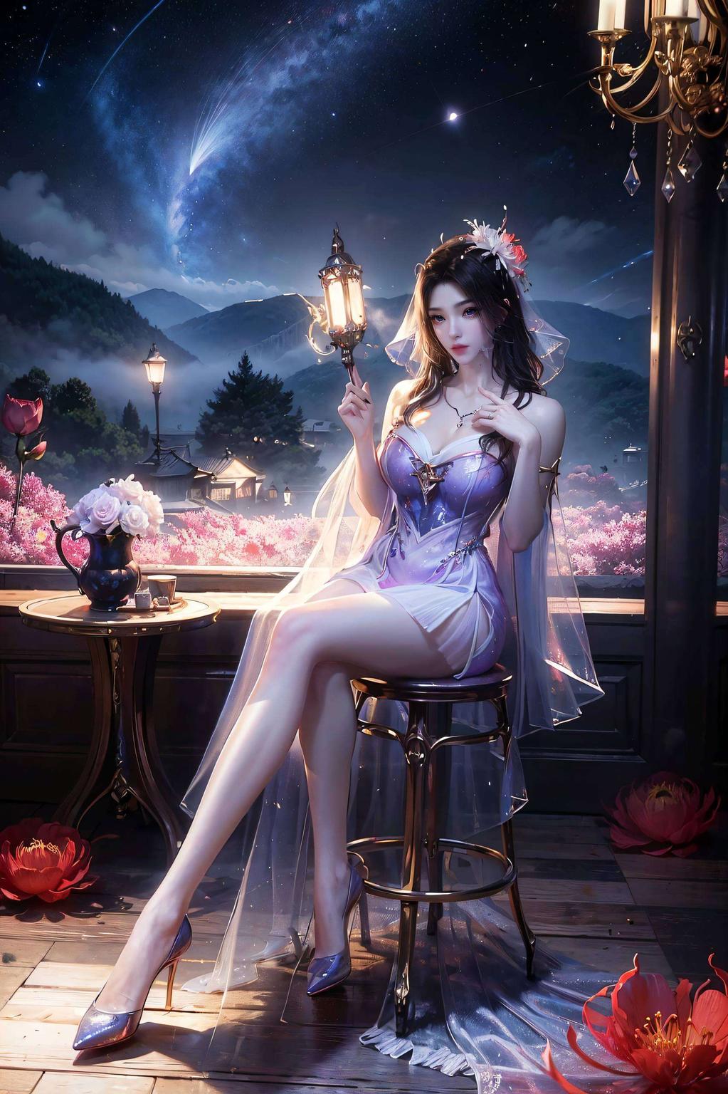 精灵灵动康乃馨紫精灵