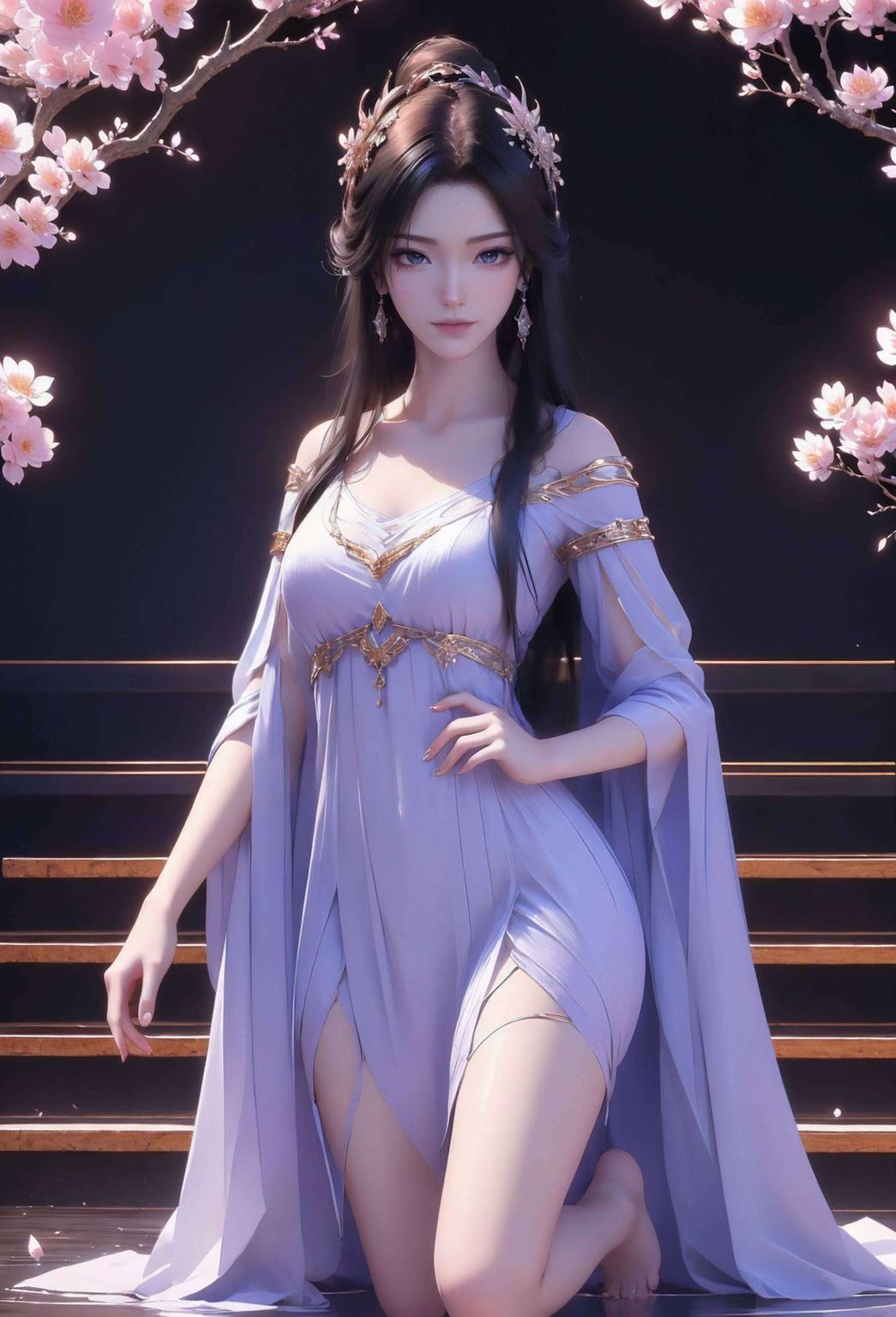 探索古风之美紫灵马尾映高清